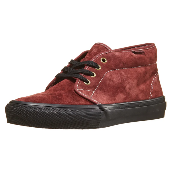 VANS men's burgundy suede high top sneakers.