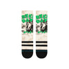 A pair of STANCE SOCKS X GREEN DAY 1994 LARGE with a green and white design on them.