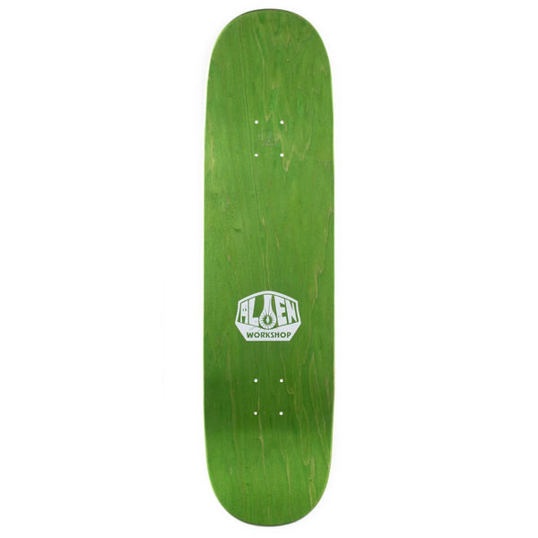 Green skateboard deck with a white ALIEN WORKSHOP SPECTRUM FULL TWIN logo in the center.