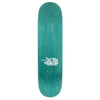 A duo-tone, teal-colored skateboard deck with an ALIEN WORKSHOP BELIEVE HEX logo on the lower right side.