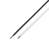 a pair of black and white chopsticks on a white background.