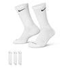 Nike Everyday Crew Socks 3pack White Large Nike dri-fit crew sock pack.