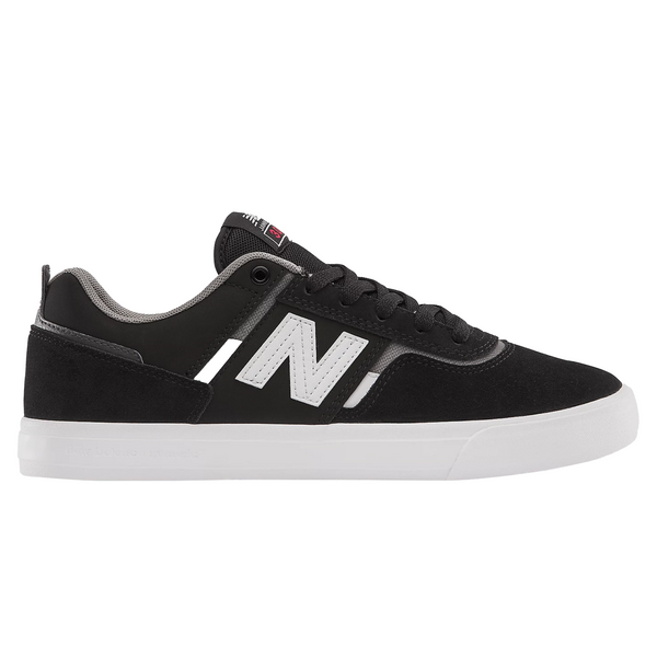 NB Numeric Foy 306 black and white pro model sneakers featuring Jamie Foy's signature.