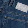 Close-up of a POLAR '89 DENIM DARK BLUE garment with a 'Polar '89' brand label.