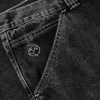 Close-up of a POLAR BIG BOY DOUBLE KNEE WORK PANT with intricate stitching and a small logo embroidered on a pocket.