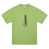 A SCI-FI FANTASY lime green t-shirt with a drawing of a woman with long hair.
