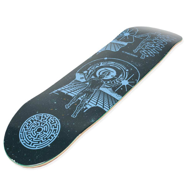 A THEORIES GRIDWALKER 2 skateboard deck featuring the graphic design on a white background.