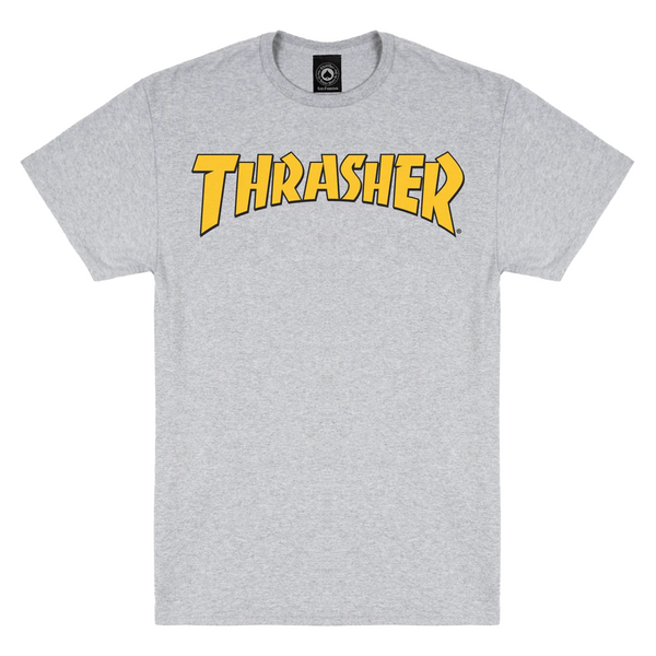 Thrasher cover logo tee ash grey - THRASHER.