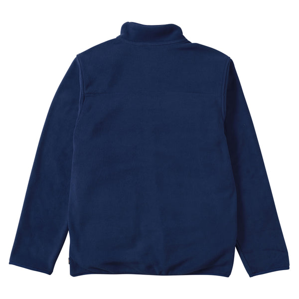 A relaxed fit DICKIES TOM KNOX 1/4 ZIP FLEECE JACKET NAVY with a zipper on the back in black.