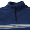 A DICKIES TOM KNOX 1/4 ZIP FLEECE JACKET NAVY with blue and white stripes and the word uckoos on it.