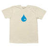A TORO Y MOI X BLUETILE "SANDHILLS" TEE IVORY with a blue water drop on it.