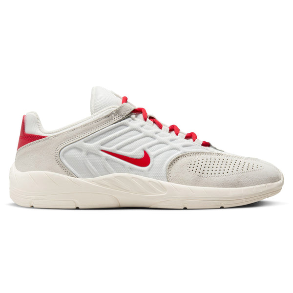 Nike SB Vertebrae Summit White/University Red sneakers in white and Persian Violet.