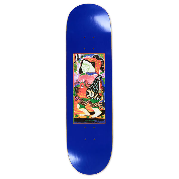 A POLAR skateboard with a painting on it.