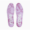 A pair of pink and white insoles with the word "CONVERSE" on them, perfect for your Converse skate shoes.