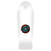 A white skateboard deck with the word Santa Cruz Roskopp One Reissue on it.