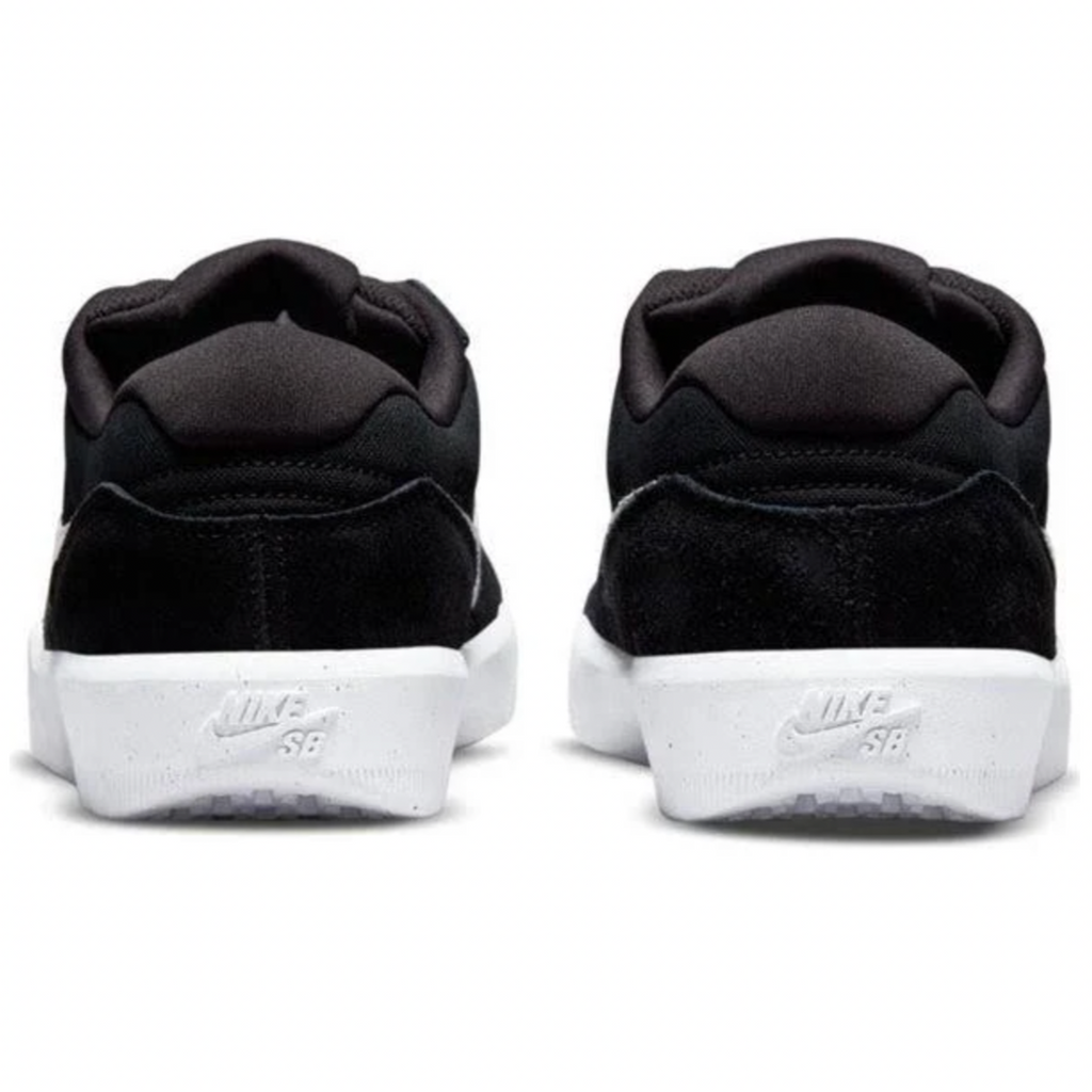 The Nike SB Force 58 Black/White sneakers feature a black upper and white soles with the iconic logo. Perfect for skateboarding, they are a staple in Columbia, SC's vibrant skating community.