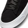 A close up of a Nike SB Blazer Low Pro GT black/white-black shoe.