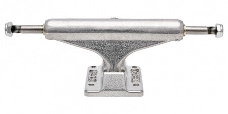 An INDEPENDENT STD 129 polished skateboard truck on a white background.