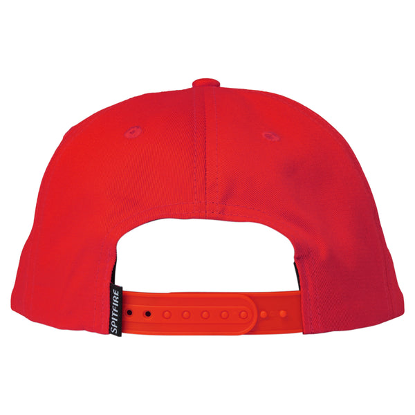 The back of a SPITFIRE BIGHEAD SNAPBACK RED / BLACK features a small Spitfire logo.