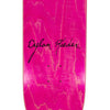 A FUCKING AWESOME DYLAN PHOTO BY DILL pink skateboard with the word DILL on it.