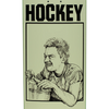 A drawing of a man holding a HOCKEY TODD BUCKET BOY hockey stick.