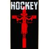 A Hockey Allen Sweet Heart skateboard with the words hockey and a cross on it.
