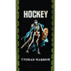 An HOCKEY TODD S2 UNDEAD WARRIOR wielding a hockey stick on a hockey board.