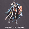 The HOCKEY UNDEAD WARRIOR TEE PEPPER features a skeleton wielding a sword, perfect for fans of MOSS or R AND R TEE.