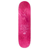 The KROOKED EYES GLITTER TRUE FIT skateboard deck by KROOKED is pink, embellished with motivational text and a small graphic near the bottom, and features glitter for added flair.