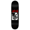 The REAL ISHOD VICIOUS TWIN TAIL by REAL has a black deck with a black and white snarling dog graphic, red eyes, and bold red "ishod" lettering. Built durably, it's ideal for serious skate sessions.