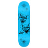 The REAL HAYLEY WILSON CRY LATER TRUE FIT by REAL is an 8.25" blue skateboard deck with two black-outlined theater masks, star accents, and the text "Hayley Wilson" and "Real.