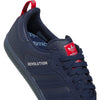 Adidas X Orchard Samba ADV Night Indigo / Silver trainers in navy and red.