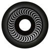 The SPITFIRE O.G. CLASSICS 99A 60MM BLACK wheel features a central circular hole and a ring of repeating curved silver shapes, showcasing the classic SPITFIRE style.