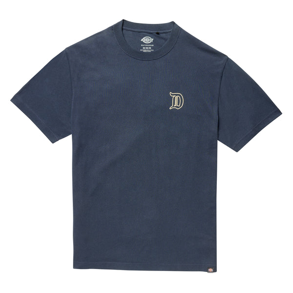Dark navy DICKIES Guy Mariano Graphic Tee with embroidered logo on the chest and temperature control.