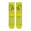 A pair of green STANCE SOCKS X THE GRINCH "DA DA DAGRINCH" GREEN LARGE.