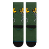A pair of green socks with yellow and white characters by STANCE SOCKS X WELCOME SKATEBOARDS WILBUR LARGE.