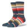 A pair of STANCE SOCKS SOUTHBOUND NAVY LARGE with a striped pattern.