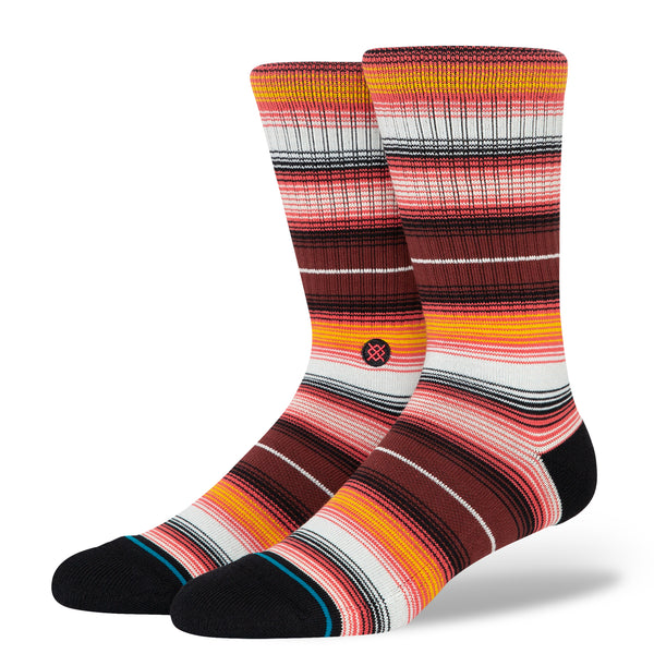 A pair of STANCE SOCKS CANYONLAND MULTI LARGE with a colorful striped pattern.