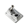 The ACE AF1 44 INVERTED BASEPLATE by Ace features a single kingpin screw, checkerboard detailing, mounting holes, and embossed "ACE" branding—an essential individual part for your skateboard suspension system.