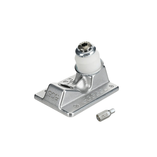 The Ace AF1 44 Inverted Baseplate skateboard truck (sold individually) features a silver finish with a white urethane pivot bushing and matching tool bit, shown on a white background.
