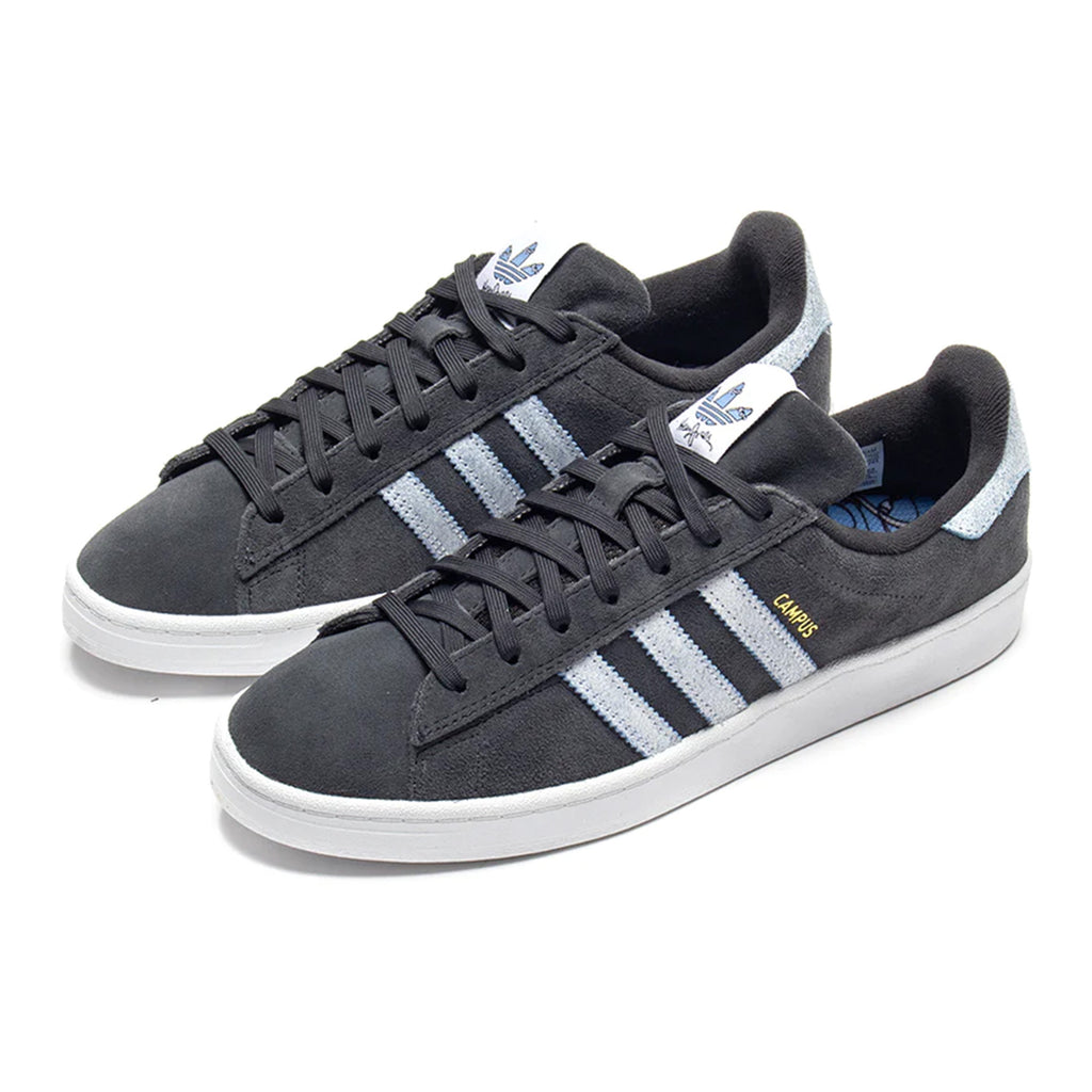 Adidas ADIDAS CAMPUS ADV X HENRY JONES CARBON / WHITE / LIGHT BLUE sneakers in grey and blue, redesigned for the HENRY JONES collection.