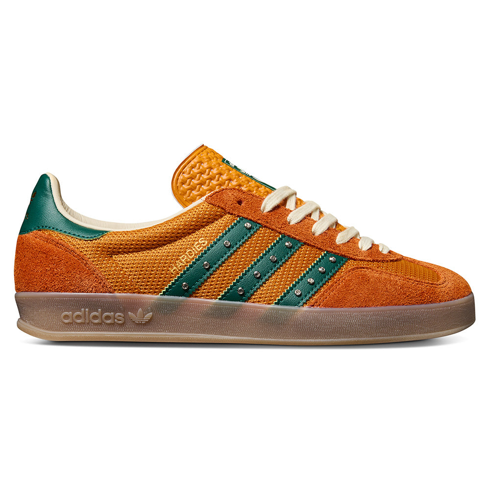 adidas gazelle silver green womens ADIDAS X HARDIES GAZELLE INDOOR RUSTIC ORANGE / COLLEGIATE GREEN / GUM–  Bluetile Skateboards