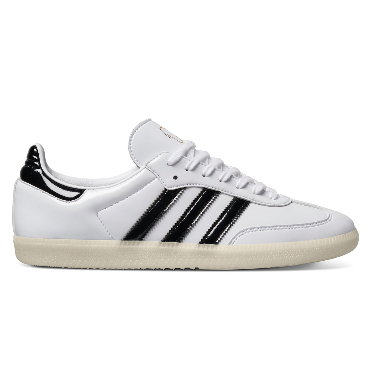 ADIDAS DILL SAMBA PATENT WHITE / BLACK– Bluetile Skateboards