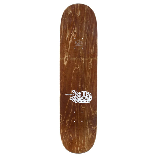 Wooden skateboard deck with ALIEN WORKSHOP logos in a Psych 8.25 shape featuring the ALIEN WORKSHOP BELIEVE HEX DUO-TONE MEDIUM design.