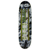 An ALIEN WORKSHOP MENTAL SURVIVAL skateboard with a camouflage design on it.