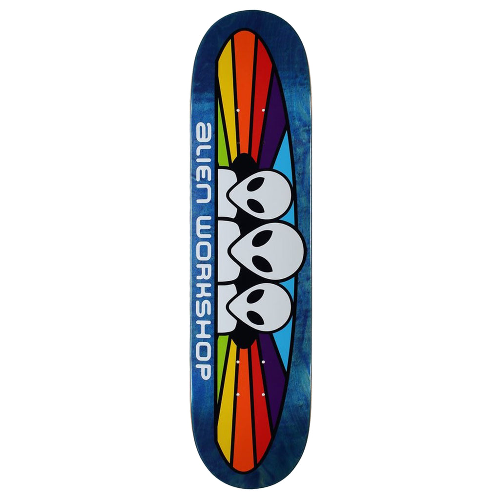 An ALIEN WORKSHOP SPECTRUM MINI skateboard with two aliens on it.