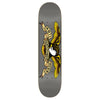 The ANTIHERO ANTI HERO CLASSIC EAGLE GREY skateboard deck showcases the classic yellow and white eagle clutching an "ANTI SKATEBOARDING HERO" banner on a sleek gray background.