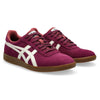 These ASICS GEL-VICKKA PRO ROSELLE / IVORY athletic shoes, inspired by the iconic design, feature a maroon and white color scheme with gum soles. Shown from a three-quarter angle, they are perfect for skateboarding enthusiasts and boast advanced GEL technology for superior comfort and performance.