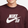Nike SB logo skate tee in Burgundy Crush.