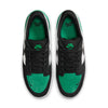 Top view of NIKE SB FORCE 58 sneakers in black, green, and white with black laces on a white background.